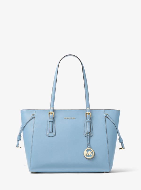 Damske Prenosná Taška Michael Kors Voyager Medium Crossgrain Leather Námornícka Modrá - Kabelky Michael Kors Nejlevnejsi | BEUZA-9053